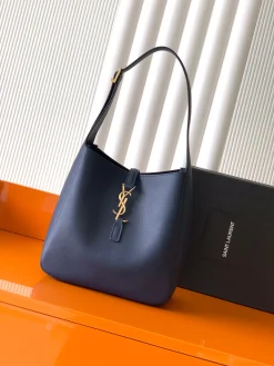 SAINT LAURENT Shoulder Bags Leather (Blue-Gold) 23X22X8CM E50202608081408