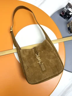 SAINT LAURENT Shoulder Bags Leather (Brown-Gold) 15X16X7CM D70202608082354