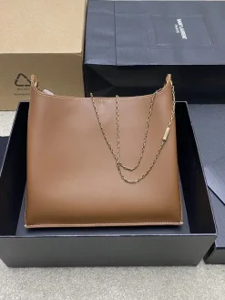 Alternative view of SAINT LAURENT Shoulder Bags Leather (Brown-Gold) 22X21X3CM D00202608082326