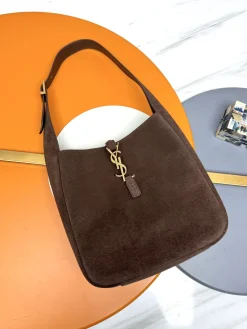 SAINT LAURENT Shoulder Bags Leather (Brown-Gold) 23X22X8CM E10202608082349
