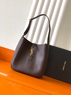 SAINT LAURENT Shoulder Bags Leather (Brown-Gold) 23X22X8CM E50202608081414