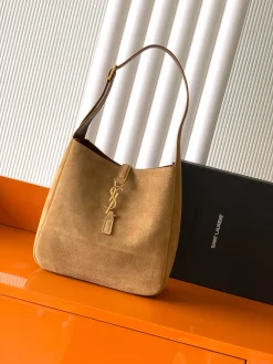 SAINT LAURENT Shoulder Bags Leather (Brown-Gold) 23X22X8CM E50202608081418