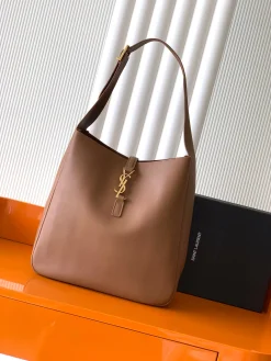 SAINT LAURENT Shoulder Bags Leather (Brown-Gold) 30X31X13CM F60202608081396