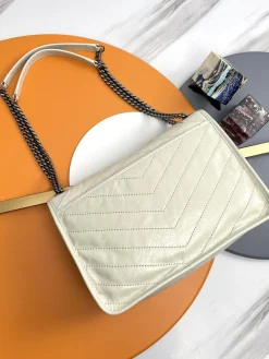 Alternative view of SAINT LAURENT Shoulder Bags Leather (Cream-Black) 28X21X8CM E20202608082543