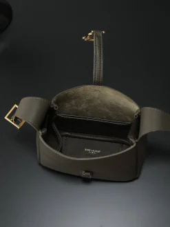 Alternative view of SAINT LAURENT Shoulder Bags Leather (Gray-Gold) 15X16X7CM D70202608080761