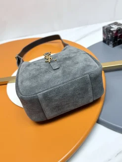 Alternative view of SAINT LAURENT Shoulder Bags Leather (Gray-Gold) 15X16X7CM D70202608082353