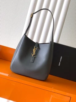 SAINT LAURENT Shoulder Bags Leather (Gray-Gold) 23x22x8cm E50202608081405