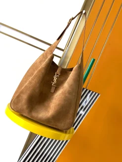 SAINT LAURENT Shoulder Bags Matte Leather (Brown-Gold) 30X31X13CM F80202608080607