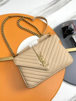 SAINT LAURENT Shoulder Bags Monogram Canvas (Beige-Gold) 24X17X6CM E30202608082337