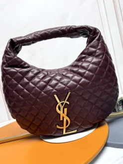 SAINT LAURENT Shoulder Bags Nappa Lambskin (Burgundy-Gold) 47X35X15 F50202608082403