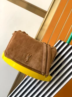 SAINT LAURENT Shoulder Bags Nappa Leather (Brown-Gold) 26X15X7CM F60202608080382