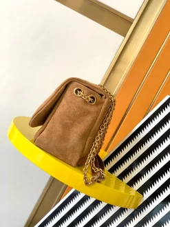 Alternative view of SAINT LAURENT Shoulder Bags Nappa Leather (Brown-Gold) 26X15X7CM F60202608080382