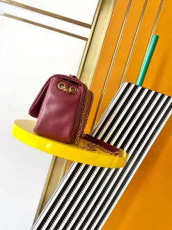 Alternative view of SAINT LAURENT Shoulder Bags Nappa Leather (Burgundy-Gold) 26X15X7CM F60202608080386