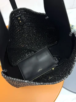 Alternative view of SAINT LAURENT Shoulder Bags Raffia (Black-Gold) 30X31X13CM F00202608082580