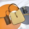 SAINT LAURENT Shoulder Bags Raffia Leather (Beige-Brown) 22X22X10CM E30202608082577
