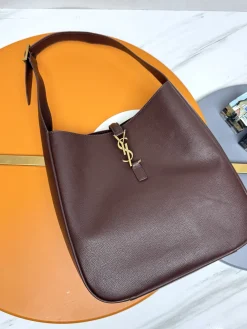 SAINT LAURENT Shoulder Bags Smooth Leather (Brown-Gold) 30X31X13CM E50202608082365