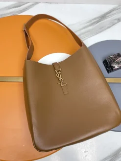 SAINT LAURENT Shoulder Bags Smooth Leather (Brown-Gold) 30X31X13CM E50202608082369