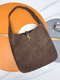 SAINT LAURENT Shoulder Bags Smooth Leather (Brown-Gold) 30X31X13CM E70202608082351