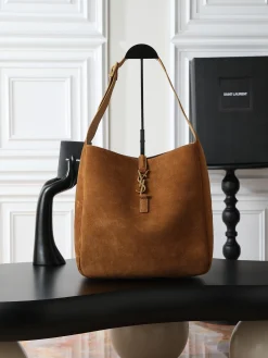 SAINT LAURENT Shoulder Bags Smooth Leather (Brown-Gold) 30X31X13CM F30202608080741