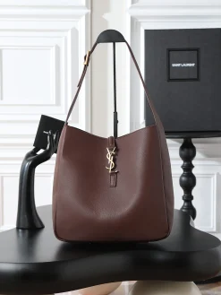 SAINT LAURENT Shoulder Bags Smooth Leather (Brown-Gold) 30X31X13CM F30202608080747