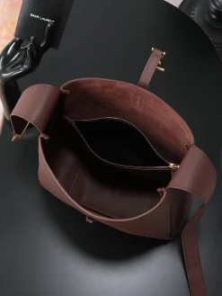 Alternative view of SAINT LAURENT Shoulder Bags Smooth Leather (Brown-Gold) 30X31X13CM F30202608080747