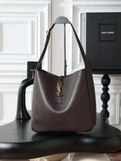 SAINT LAURENT Shoulder Bags Smooth Leather (Brown-Gold) 30X31X13CM F30202608080750
