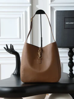 SAINT LAURENT Shoulder Bags Smooth Leather (Brown-Gold) 30X31X13CM F30202608080757