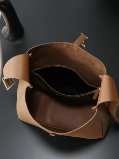 Alternative view of SAINT LAURENT Shoulder Bags Smooth Leather (Brown-Gold) 30X31X13CM F30202608080757