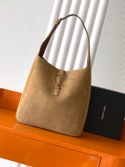 SAINT LAURENT Shoulder Bags Smooth Leather (Brown-Gold) 30X31X13CM F30202608081404