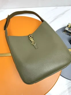 SAINT LAURENT Shoulder Bags Smooth Leather (Green-Gold) 30X31X13CM E50202608082367