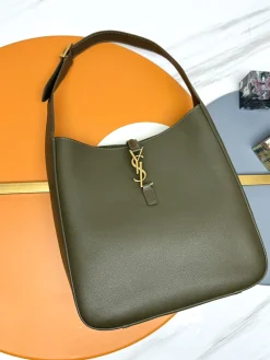 SAINT LAURENT Shoulder Bags Smooth Leather (Green-Gold) 30X31X13CM E50202608082368