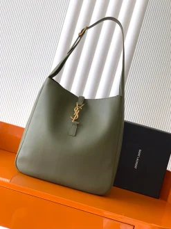 SAINT LAURENT Shoulder Bags Smooth Leather (Green-Gold) 30X31X13CM F60202608081394