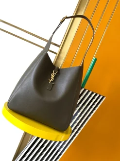 SAINT LAURENT Shoulder Bags Smooth Leather (Green-Gold) 30X31X13CM F80202608080603