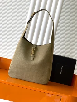 SAINT LAURENT Shoulder Bags Smooth Leather (Khaki-Gold) 30X31X13CM F30202608081403