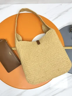 Alternative view of SAINT LAURENT Shoulder Bags Straw (Beige-Brown) 30X31X13CM E30202608080301