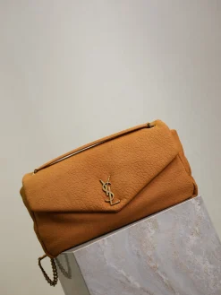 Alternative view of SAINT LAURENT Shoulder Bags Suede (Brown-Gold) 38X21X10CM G30202608081485