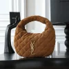 SAINT LAURENT Shoulder Bags Suede Leather (Brown-Gold) 17X30X18X4CM D80202608080775