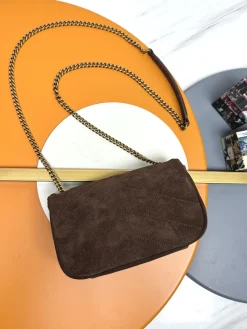 Alternative view of SAINT LAURENT Shoulder Bags Suede Leather (Brown-Gold) 20X12X6CM E10202608082593
