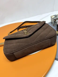 Alternative view of SAINT LAURENT Shoulder Bags Suede Leather (Brown-Gold) 25X13X6CM E50202608080229