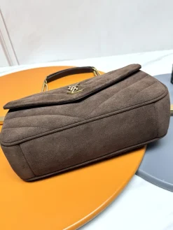 Alternative view of SAINT LAURENT Shoulder Bags Suede Leather (Brown-Gold) 29X17X8CM F00202608082598