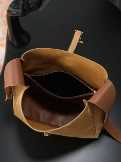 Alternative view of SAINT LAURENT Shoulder Bags Suede Leather (Brown-Gold) 30X31X13CM F30202608080743