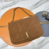 SAINT LAURENT Shoulder Bags Suede Leather (Brown-Gold) 43X29X9CM G20202608082408