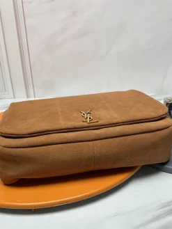 Alternative view of SAINT LAURENT Shoulder Bags Suede Leather (Brown-Gold) 43X29X9CM G20202608082408