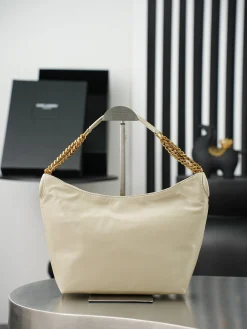 SAINT LAURENT Shoulder Bags Waxed Calfskin Leather (Cream-Gold) 23X19X9CM E00202608080801