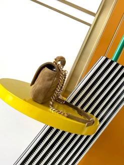 Alternative view of SAINT LAURENT Shoulder Bags Waxed Leather (Brown-Gold) 20X13X3CM E00202608080345