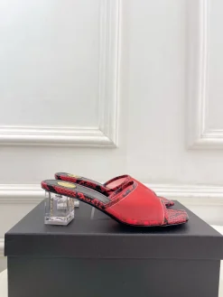 Alternative view of SAINT LAURENT Slides Mesh & Snakeskin EU35-39 B60202608032709