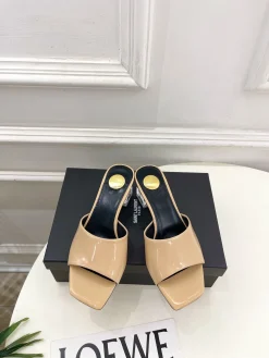 SAINT LAURENT Slides Patent Calf Leather & Lambskin EU35-39 B60202608032693