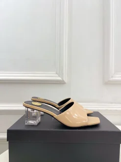Alternative view of SAINT LAURENT Slides Patent Calf Leather & Lambskin EU35-39 B60202608032693