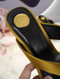 Alternative view of SAINT LAURENT Slides Silk & Leather EU35-44 B65202608031981