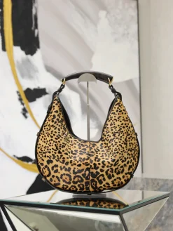SAINT LAURENT Top Handle Bags Calf Leather (Leopard Print-Black) 22-40X24-33X3CM G30202608081482